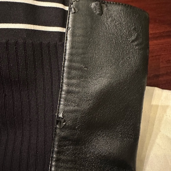 Fendi thigh high sock boots. Flats. Size 36 1/2. Logo black leather F0554 25 mm. - Picture 5 of 15
